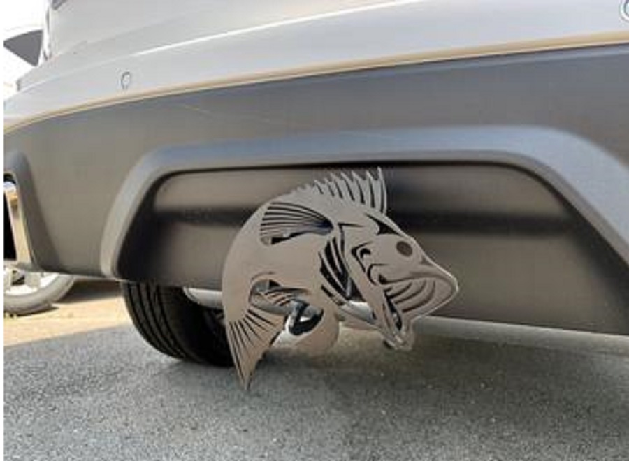 8” Large Mouth Bass Fish Black Receiver Hitch Cover Plug 8” Large Mouth Bass Fish Black Receiver Hitch Cover Plug